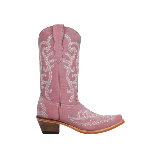 CORRAL KIDS PINK EMBROIDERY SUEDE WESTERN BOOT - T0154