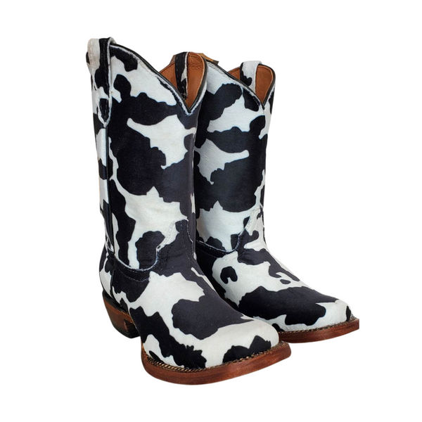 TANNER INFANT/TODDLER FAUX COWHIDE PRINT WESTERN BOOT - TMI205180
