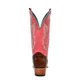 CORRAL WOMEN'S BROWN & PINK EMBROIDERY WESTERN BOOT - A4459