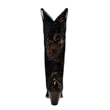 CORRAL WOMEN'S BLACK & GOLD STAMPED FLORAL WESTERN BOOT - A4481