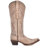 CIRCLE G WOMEN'S SAND COWHIDE EMBROIDERY WESTERN BOOT - L6116