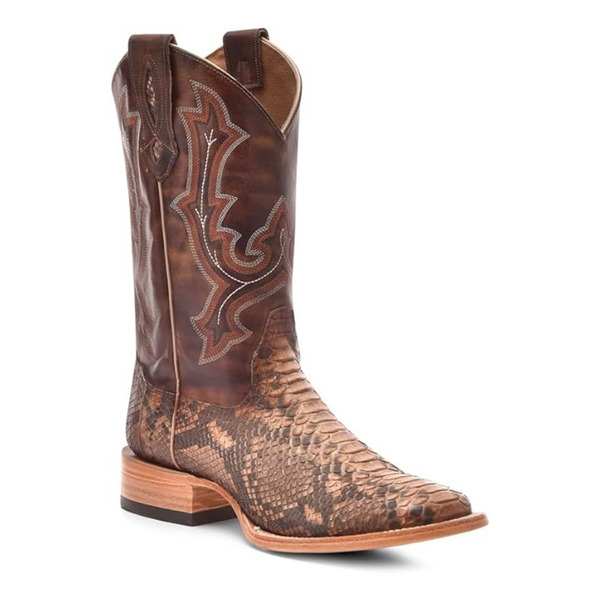 CORRAL MEN'S TAUPE PYTHON WIDE SQ TOE WESTERN BOOT - B5000