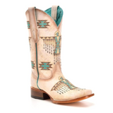 CORRAL WOMEN'S WHITE & TURQUOISE EMBROIDERED WESTERN BOOT - Z5219