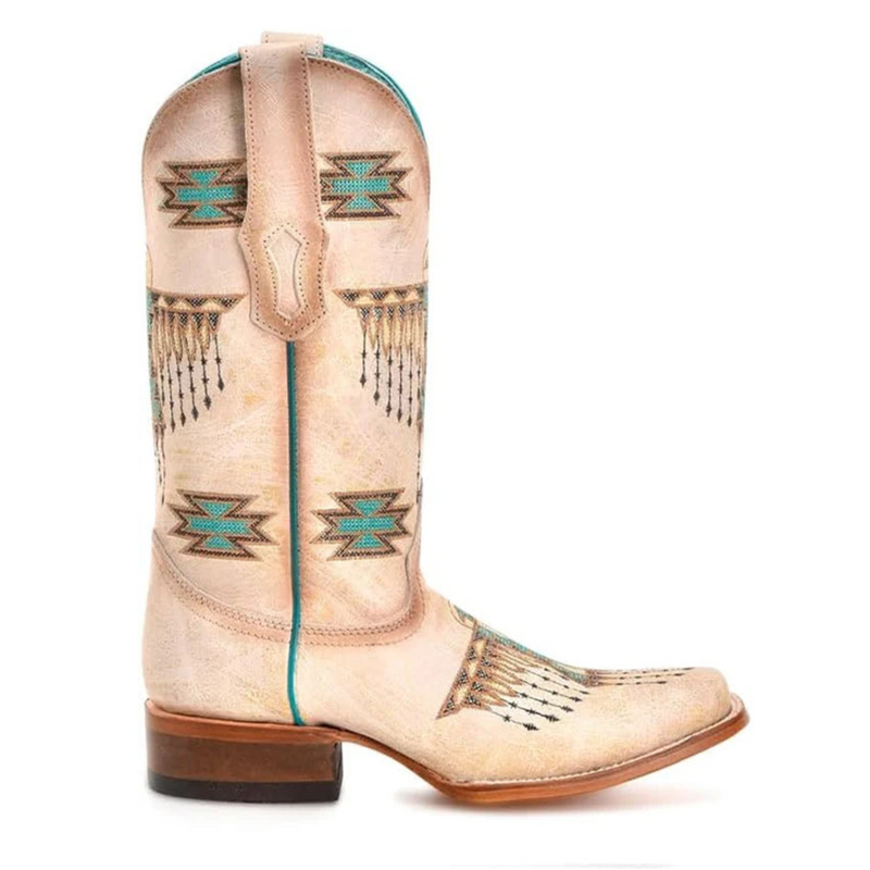 CORRAL WOMEN'S WHITE & TURQUOISE EMBROIDERED WESTERN BOOT - Z5219