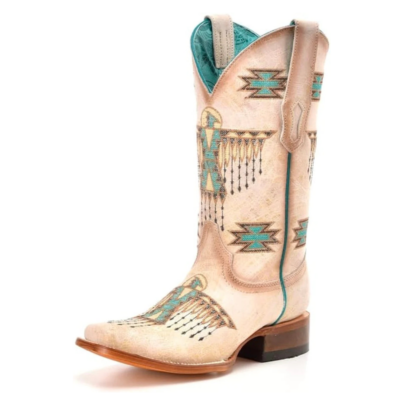 CORRAL WOMEN'S WHITE & TURQUOISE EMBROIDERED WESTERN BOOT - Z5219