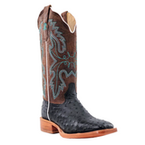 R. WATSON WOMEN'S BLACK FULL QUILL OSTRICH WESTERN BOOT - RWL4300-2