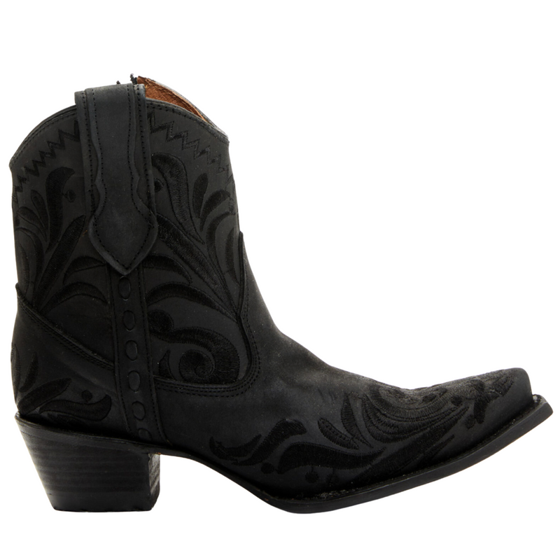 CIRCLE G BY CORRAL WOMEN'S BLACK EMBROIDERED ANKLE WESTERN BOOT - L6225