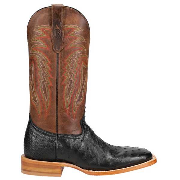 R. WATSON BLACK FULL QUILL OSTRICH  EXOTIC BOOTS - RW4500-2