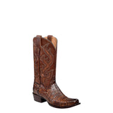 CORRAL MEN'S HONEY BROWN CAIMAN NARROW SQUARE TOE WESTERN BOOT - A4552
