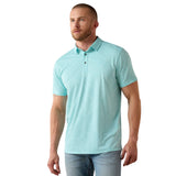 ARIAT MEN'S JACQUARD PRINTED FITTED POLO - 10071098