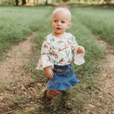 SHEA BABY INFANT/TODDLER GIRLS GETTIN WESTERN BELL LONG SLEEVE ONESIE - SBF11