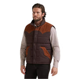 WRANGLER MEN'S CORDUROY YOKE PUFFER VEST - 112381922