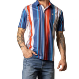 KIMES MEN'S BLUE MULTI STRIPE REIN POLO SHIRT - MSH0000215