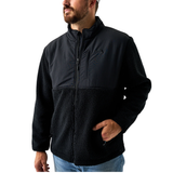 BURLEBO MEN'S SHERPA FULL ZIP BLACK JACKET - BLKFZJ SHERPA