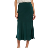 BLUIVY WOMEN'S SATIN MIDI SKIRT - B01153