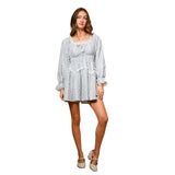 BLUE B WOMEN'S CUFF SLEEVE LACE RUFFLE MINI DRESS - 37117D