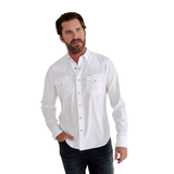 TECOVAS MEN'S PERFORMANCE WESTERN PEAL SNAP LONG SLEEVE SHIRT - M40363WHT