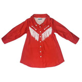 SHEA BABY INFANT/TODDLER GIRLS RED COWGIRL VINTAGE LONG SLEEVE DRESS - VIND05