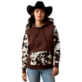 ARIAT WOMEN'S LOGO COW PRINTED HOODIE - 10079635