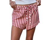URBAN DAIZY WOMEN'S RETRO STRIPED SIDE BUTTON SHORTS - UDTY5014P