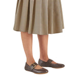 DANSKO WOMEN'S MATILDA CHOCOLATE LEATHER FLATS - 5708060300