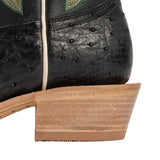 R. WATSON WOMEN'S BLACK FULL OSTRICH WESTERN BOOT - RWL4313-1
