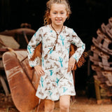 SHEA BABY INFANT/TODDLER GIRLS GETTIN' WESTERN LONG SLEEVE FRINGE DRESS - SDRF27