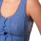 BLUE B WOMEN'S LACE BUTTON FRONT CORSET TOP - 95847T