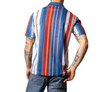 KIMES MEN'S BLUE MULTI STRIPE REIN POLO SHIRT - MSH0000215
