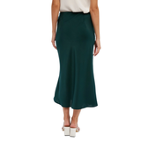 BLUIVY WOMEN'S SATIN MIDI SKIRT - B01153