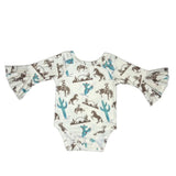 SHEA BABY INFANT/TODDLER GIRLS GETTIN WESTERN BELL LONG SLEEVE ONESIE - SBF11