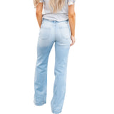 KANCAN WOMEN'S HOLLY HIGH RISE TROUSER HEM FLARE JEANS - KC9289L