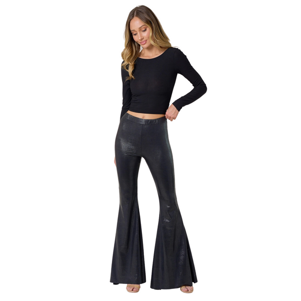 SAINTS AND HEARTS WOMEN'S SNAKE BELL BOTTOMS WITH BACK POCKETS - SP6111BC