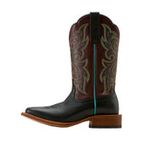 ARIAT WOMEN'S COUNTY LANE WIDE SQUARE TOE BLACK WESTERN BOOT - 10074376
