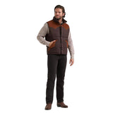WRANGLER MEN'S CORDUROY YOKE PUFFER VEST - 112381922