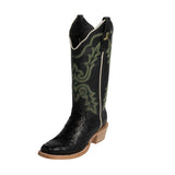 R. WATSON WOMEN'S BLACK FULL OSTRICH WESTERN BOOT - RWL4313-1