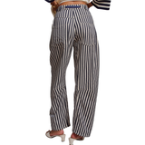 URBAN DAIZY WOMEN'S RAILROAD STRIPED PATCH POCKET UTILITY PANTS - UDPT0077