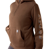 ARIAT WOMEN'S REBAR LIGHTWEIGHT LOGO 1/2 ZIP HOODIE - 10082241