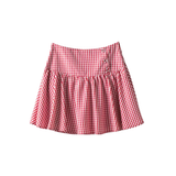 URBAN DAIZY WOMEN'S GINGHAM SIDE-BUTTON MINI SKIRT - UDSK0059