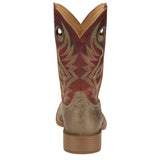 JUSTIN MEN'S PICKETT EMBROIDERED DARK RED WESTERN BOOT - UN7151