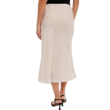 BLUIVY WOMEN'S SATIN MIDI SKIRT - B01153