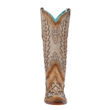 CORRAL WOMEN’S EMBROIDERY OVERLAY AND STUD WING TIP SNIP TOE WESTERN BOOT - A4740