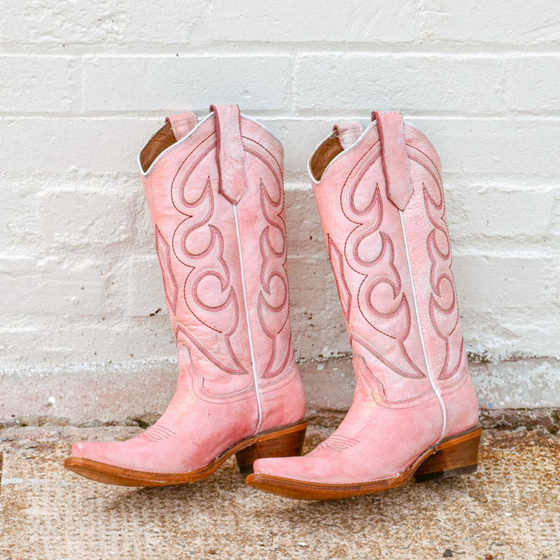 CIRCLE G BY CORRAL WOMEN S PINK EMBROIDERY WESTERN BOOTS L6042