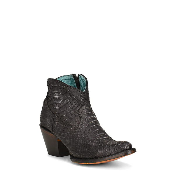 CORRAL WOMEN S BLACK FULL PYTHON BOOTIE A4324 The Country