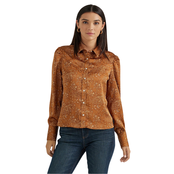 WRANGLER WOMEN'S SATIN RODEO BLOUSE - 112356672