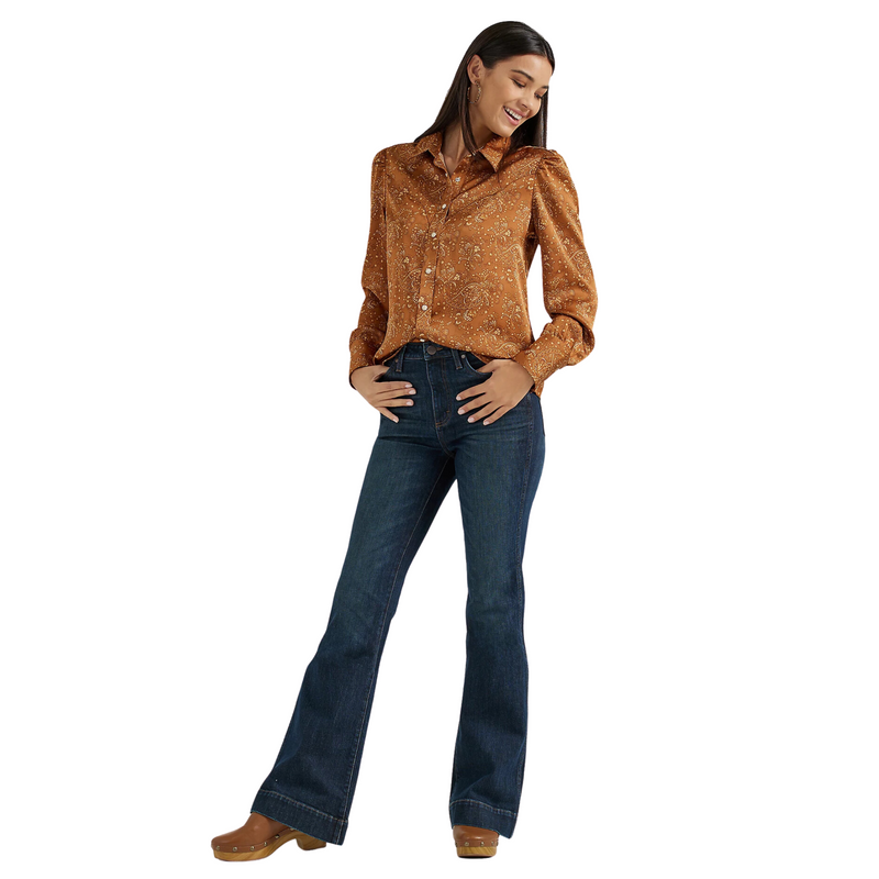 WRANGLER WOMEN'S SATIN RODEO BLOUSE - 112356672