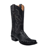 CORRAL MEN'S EMBROIDERY & OSTRICH BLACK NARROW SQUARE TOE WESTERN BOOT - A4549