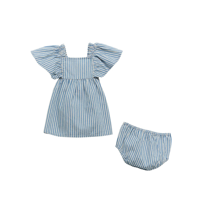 infant denim dress WRANGLER GIRLS STRIPE Turnaround is 2 weeks Liliana Denim Mini Dress Color:Navy Tiedye New(All)
