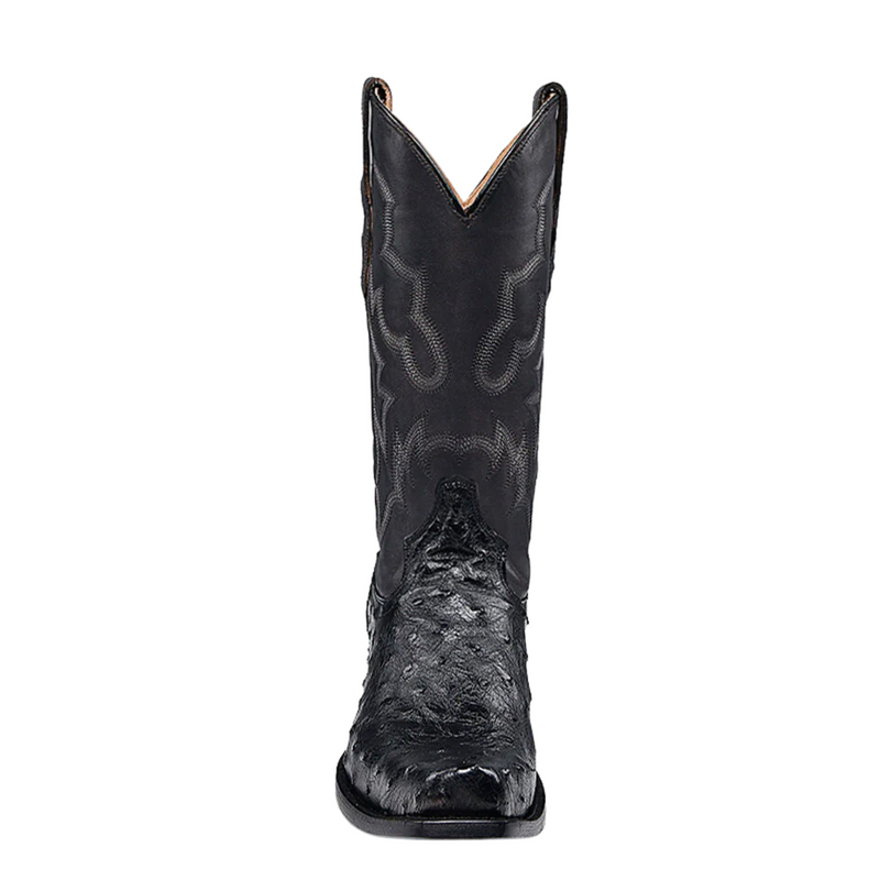 CORRAL MEN'S EMBROIDERY & OSTRICH BLACK NARROW SQUARE TOE WESTERN BOOT - A4549