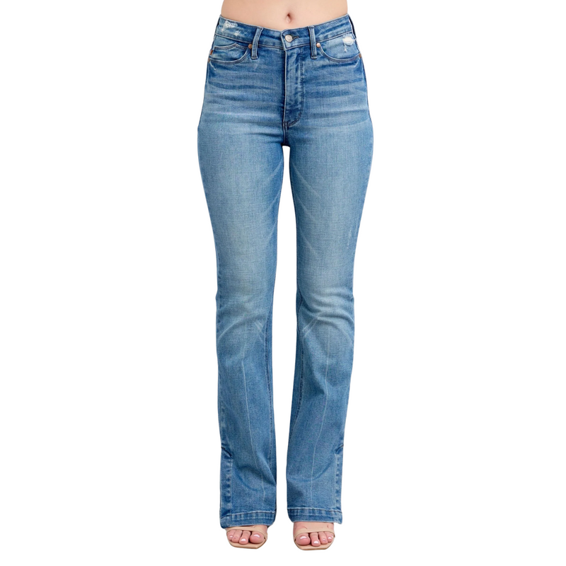 JUDY BLUE HIGH WAIST TUMMY CONTROL VINTAGE WASH BOOTCUT JEAN - 88930